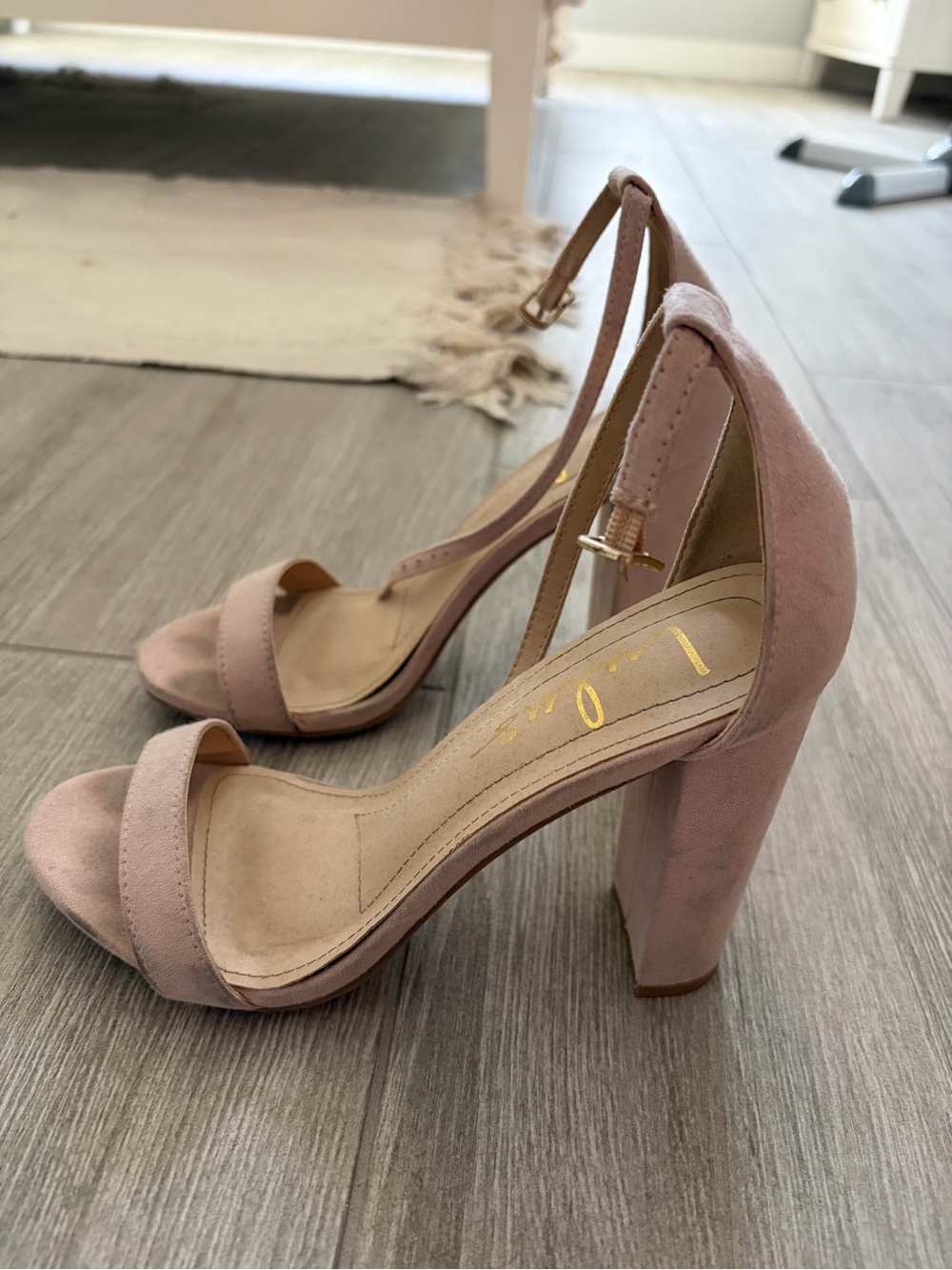 Lulu's Dusty Pink Suede Block Heel Sandals